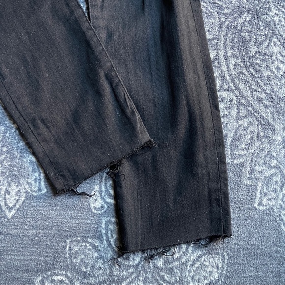 Madewell 11” High Rise Skinny Jeans in Black with Raw Cut Hem Size 24 - Picture 7 of 11